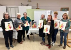 Carol Creel workshop participants work at end of day