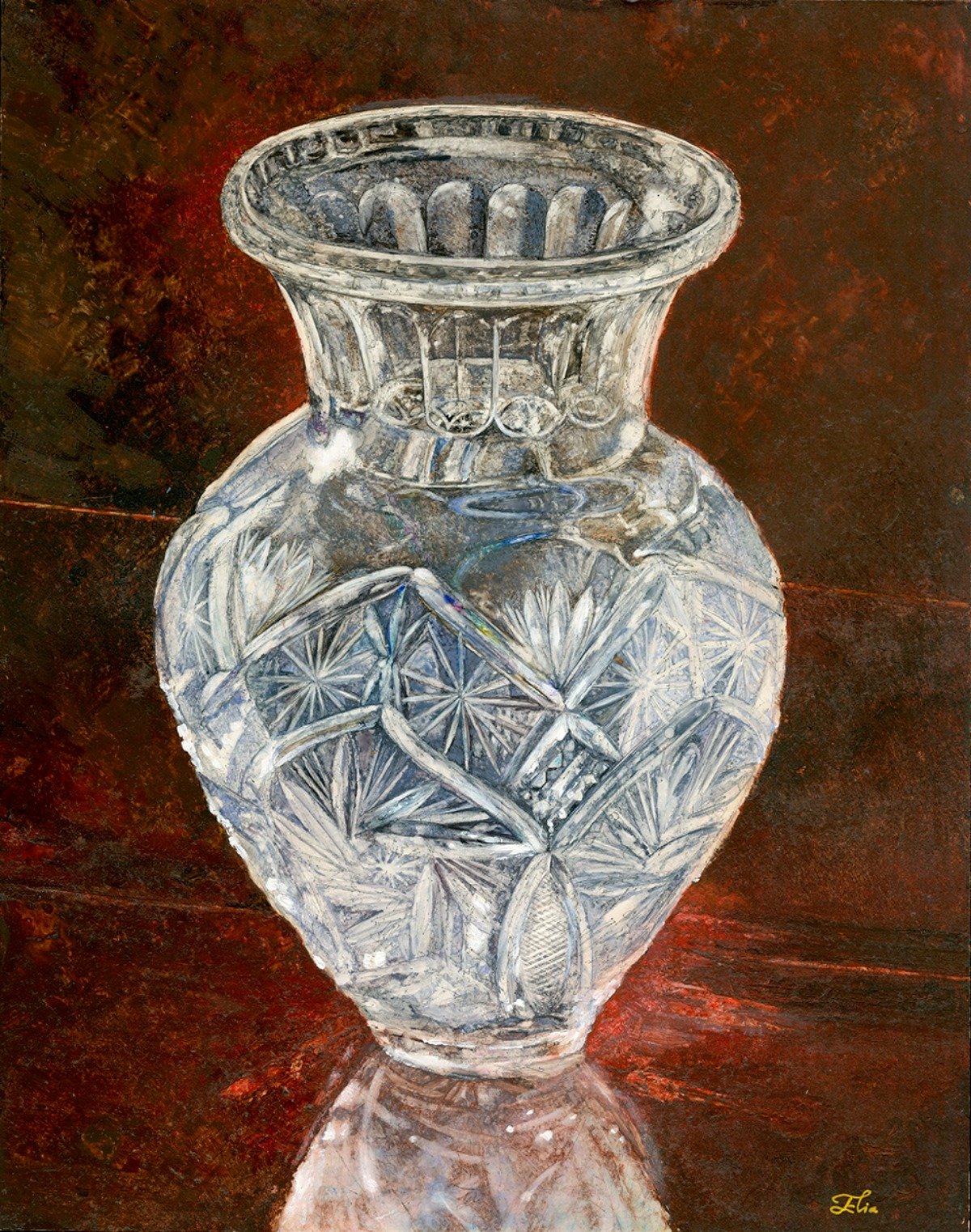 Elia C Saxer Chrystal Vase