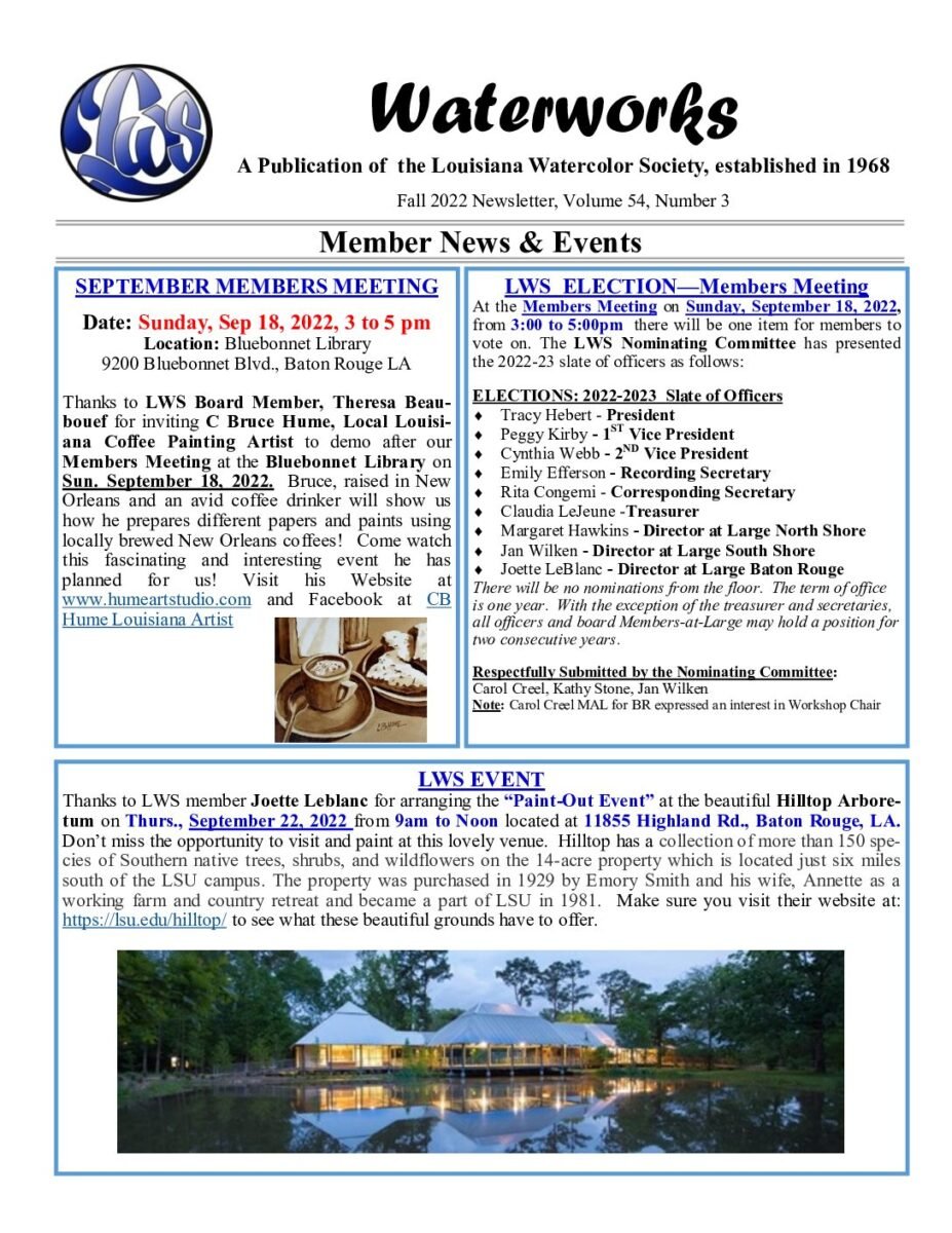 thumbnail of LWS Newsletter Fall 2022