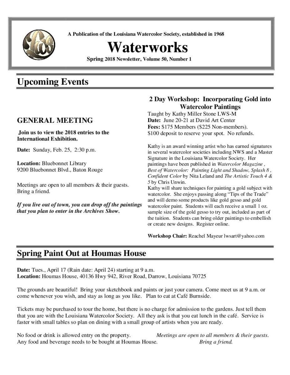 thumbnail of LWS Newsletter Spring 2018