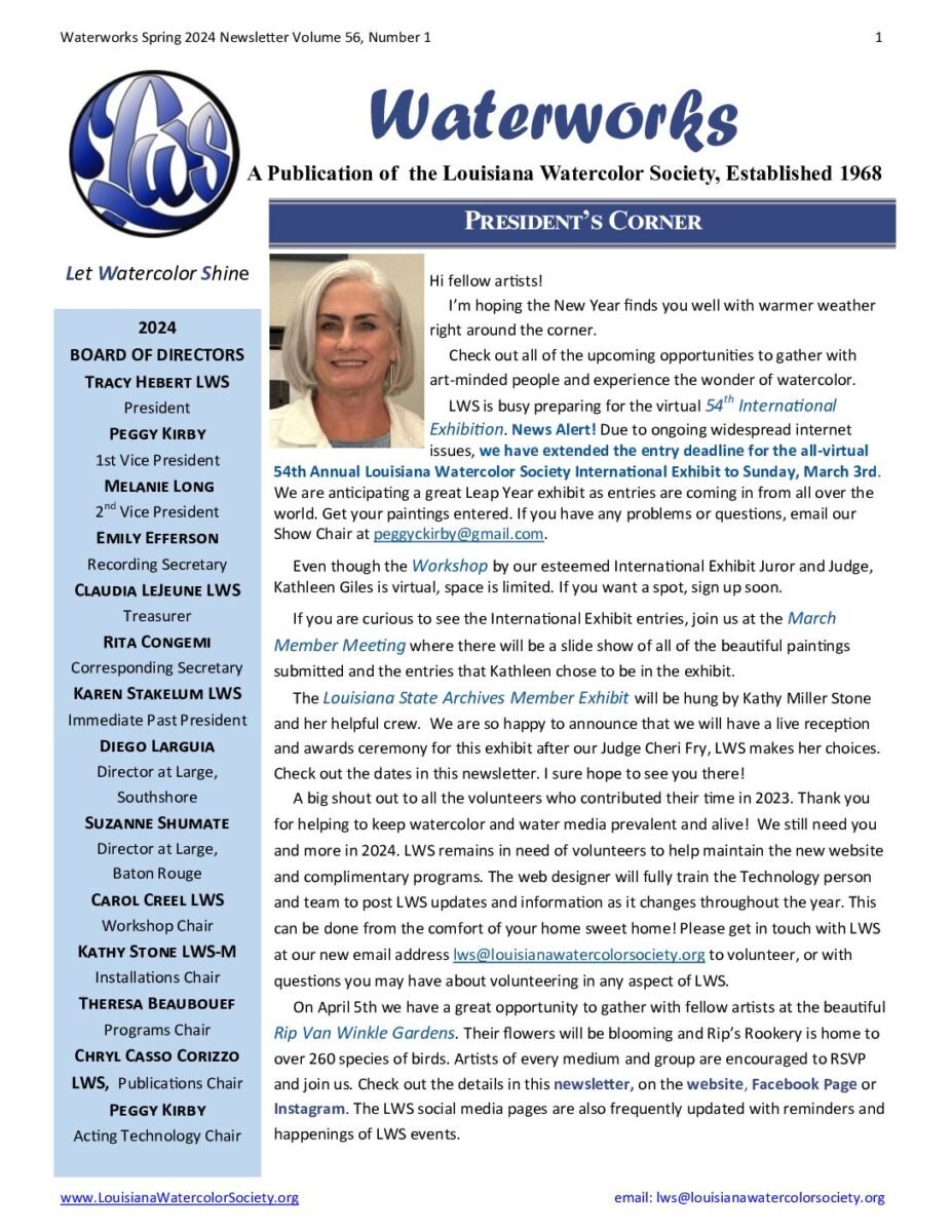 thumbnail of LWS Newsletter Spring 2024